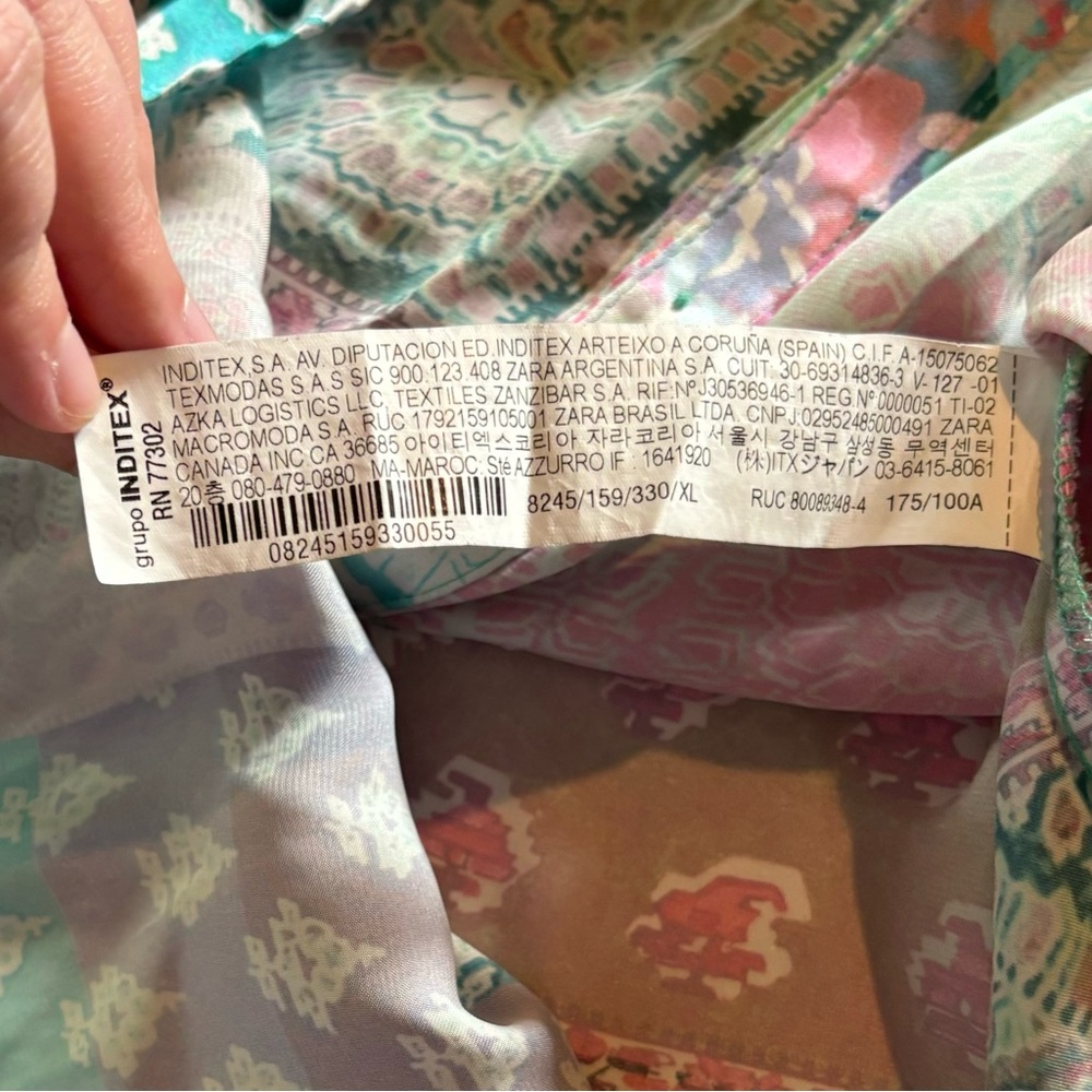 Zara Womens Shirt Extra Large Patchwork Print Lon… - image 7